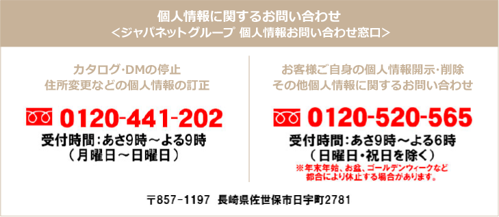 個人情報に関するお問い合わせ