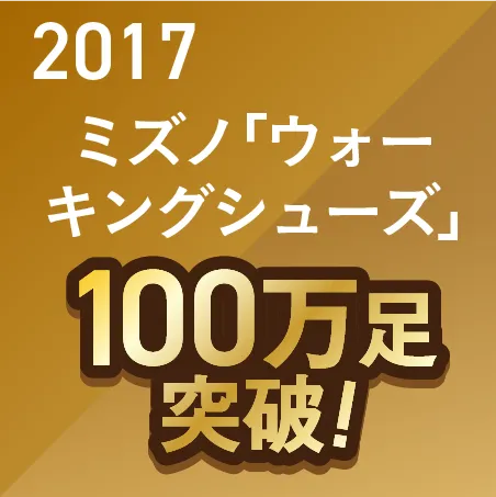2017 ミズノウォーキングシューズ　100万足　金100万足突破 ›