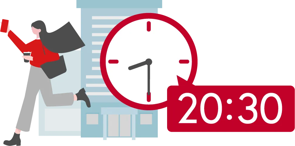 “20時15分”完全業務終了