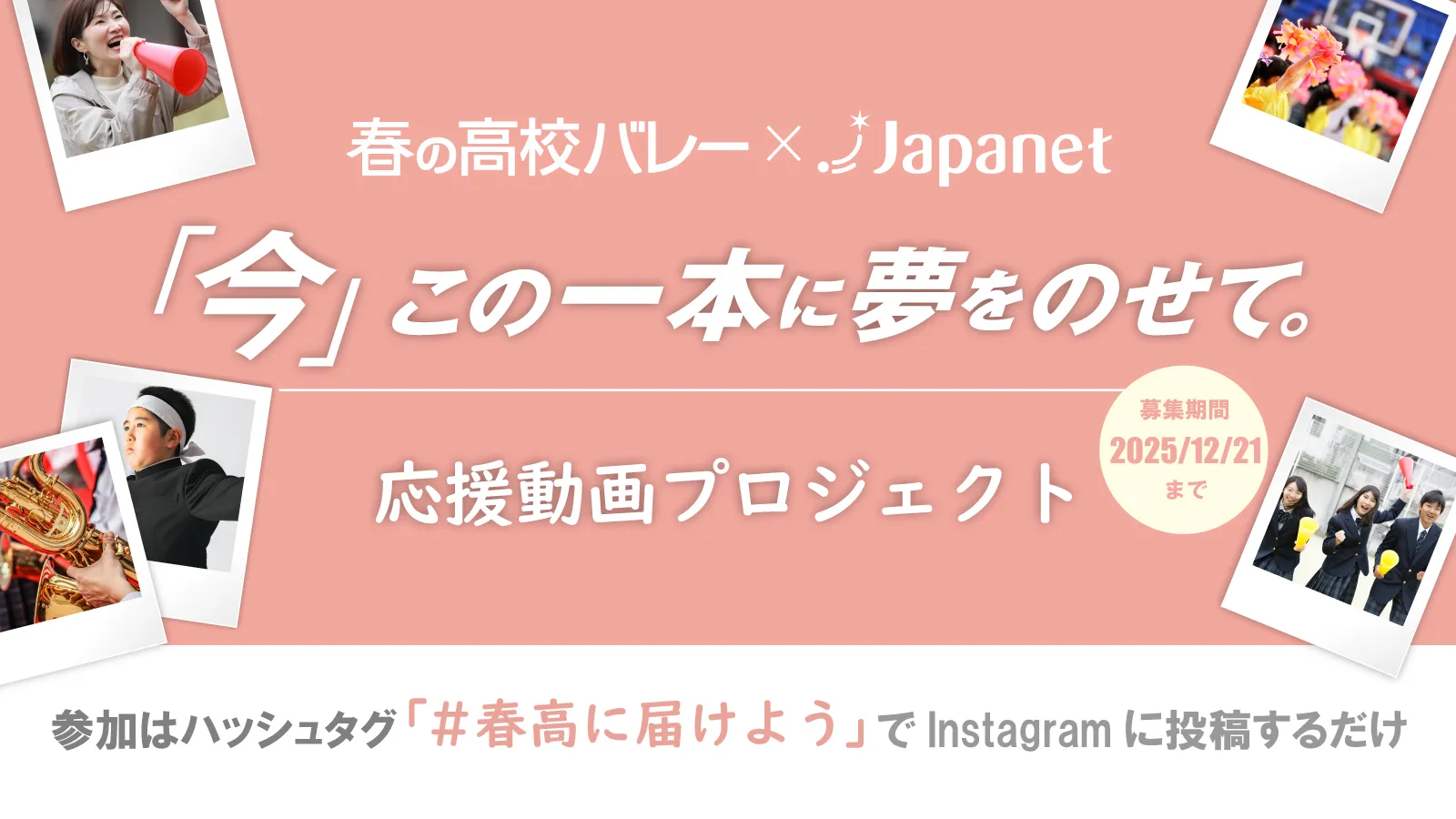 「ジャパネット杯 春の高校バレー」大会応援企画　応援動画プロジェクトのご案内